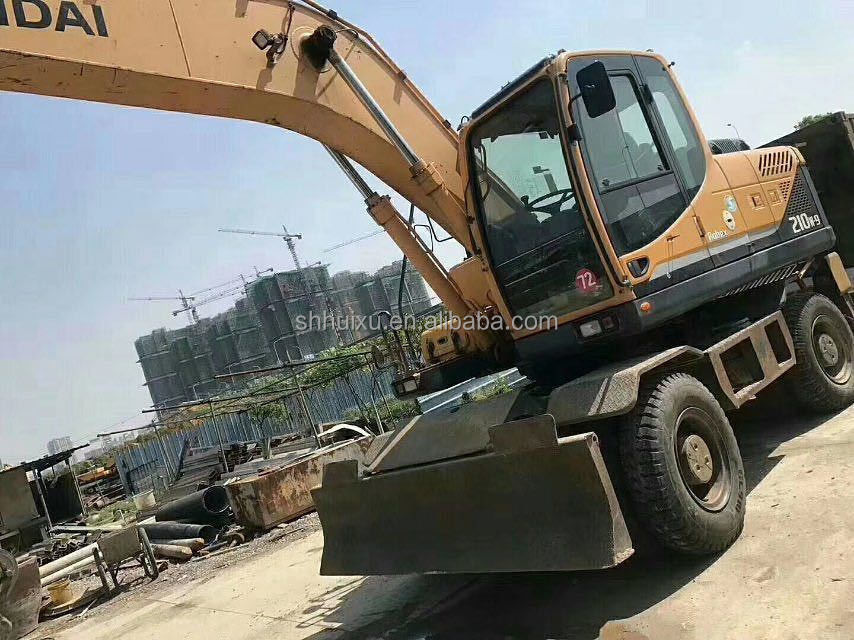 korea oryginalny 2014 używany Hyundai r210w-9 kołowy bagator/maszyna opon R210w-9 Hyundai na sprzedaż