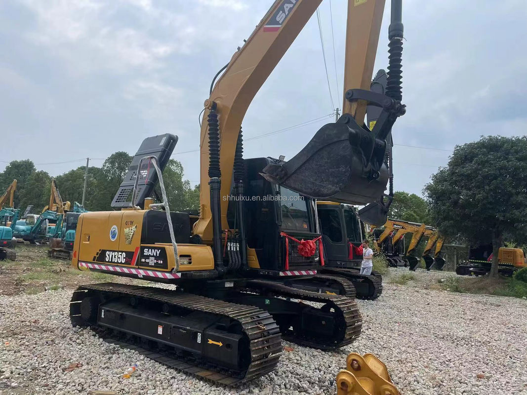 Wysoka moc kopania Pierwotny silnik Żółty kolor Używany Sany 135 13 Ton